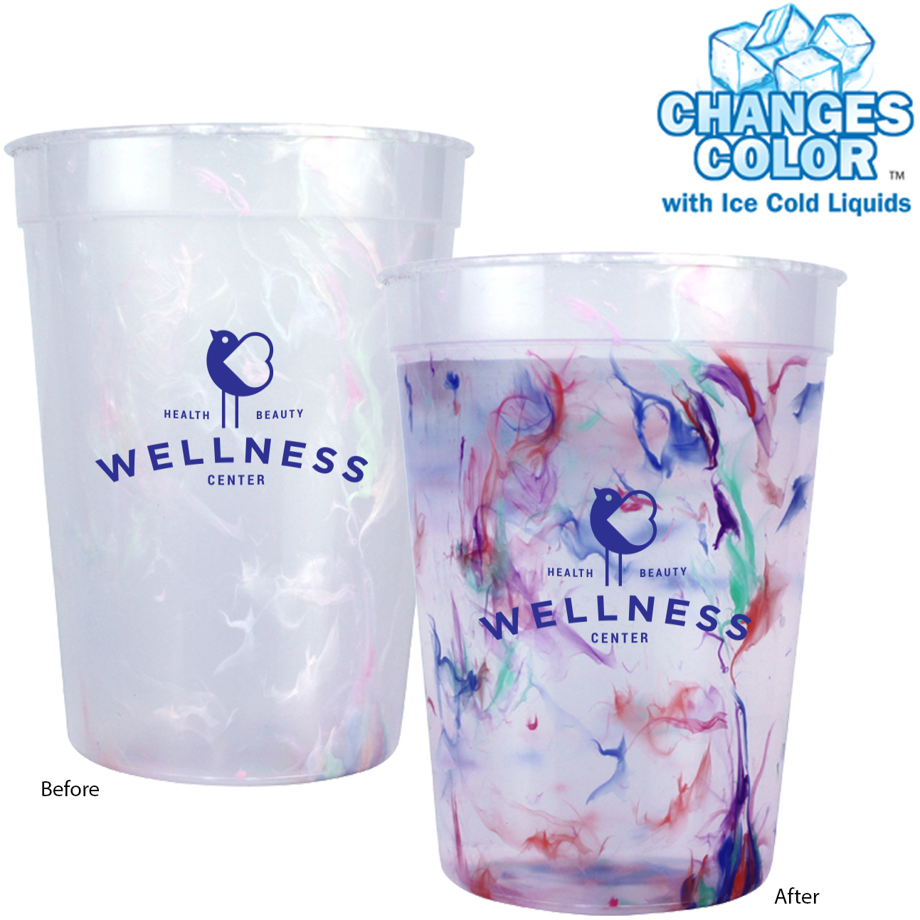 Product Photo 1 Rainbow Confetti Mood Color Changing Stadium Cup, 12oz.