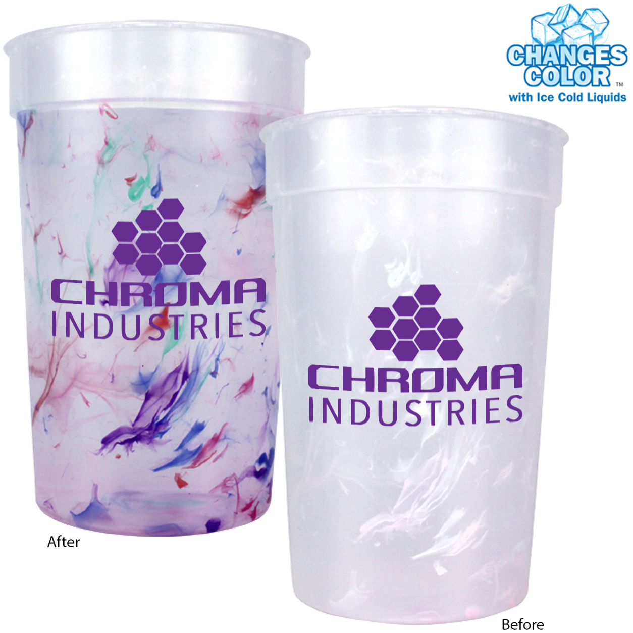 Product Photo 1 Rainbow Confetti Mood Color Changing Stadium Cup, 22oz.