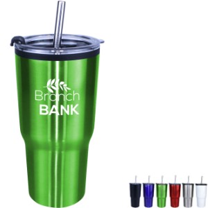 Ares Tumbler w/ Stainless Steel Straw & Flip Top Lid, 20oz. - AK8210