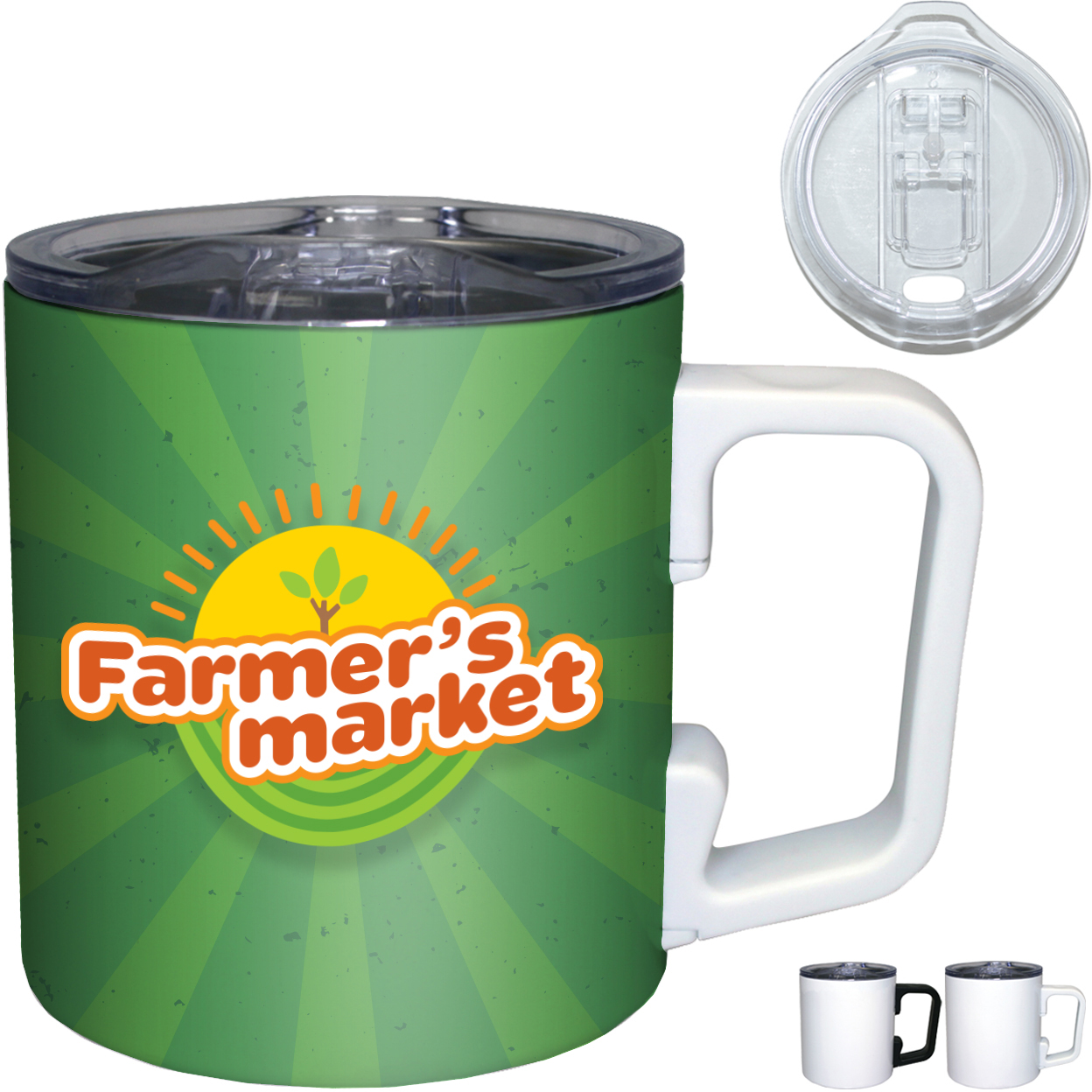 Product Photo 1 Revolution Desk Mug with Lid, Full Color Imprint, 15oz.