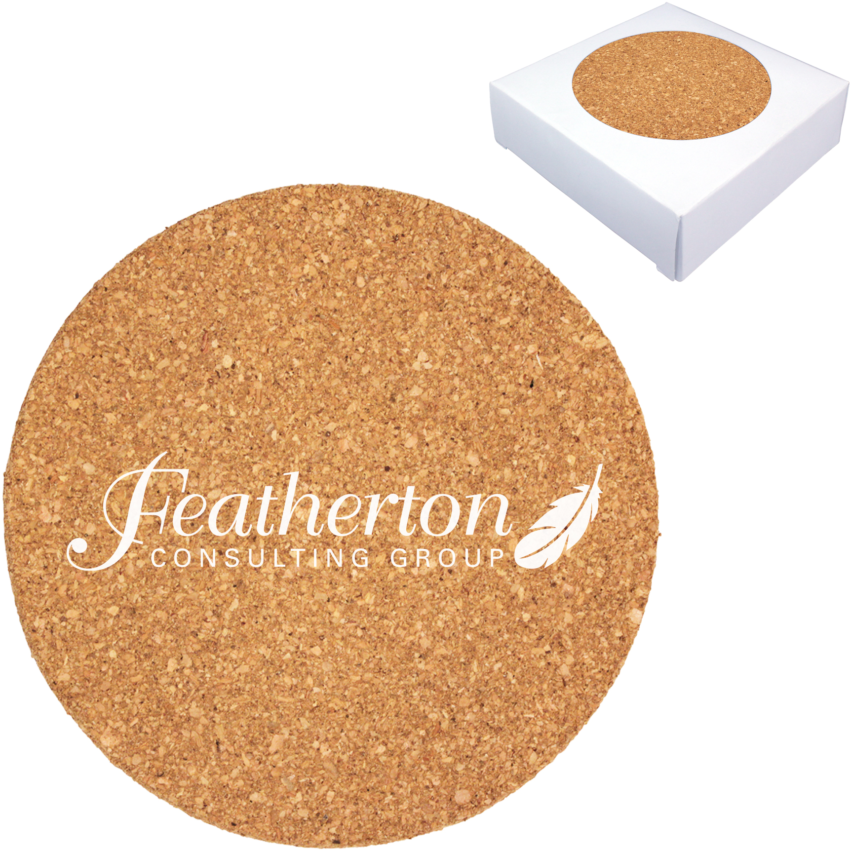 Product Photo 1 Deluxe 4 Piece Cork Coaster Set, 4-1/2"