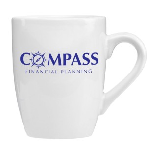 White Ceramic Bistro Mug, 14oz. - GS3058