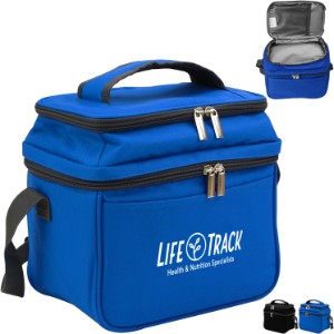 Dual Compartment 6-Can Polyester Cooler - VT2213