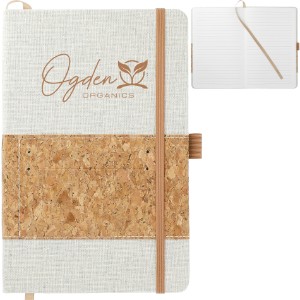 Recycled Cotton and Cork Bound Notebook, 5-1/2" x 8-1/2" - BT9010