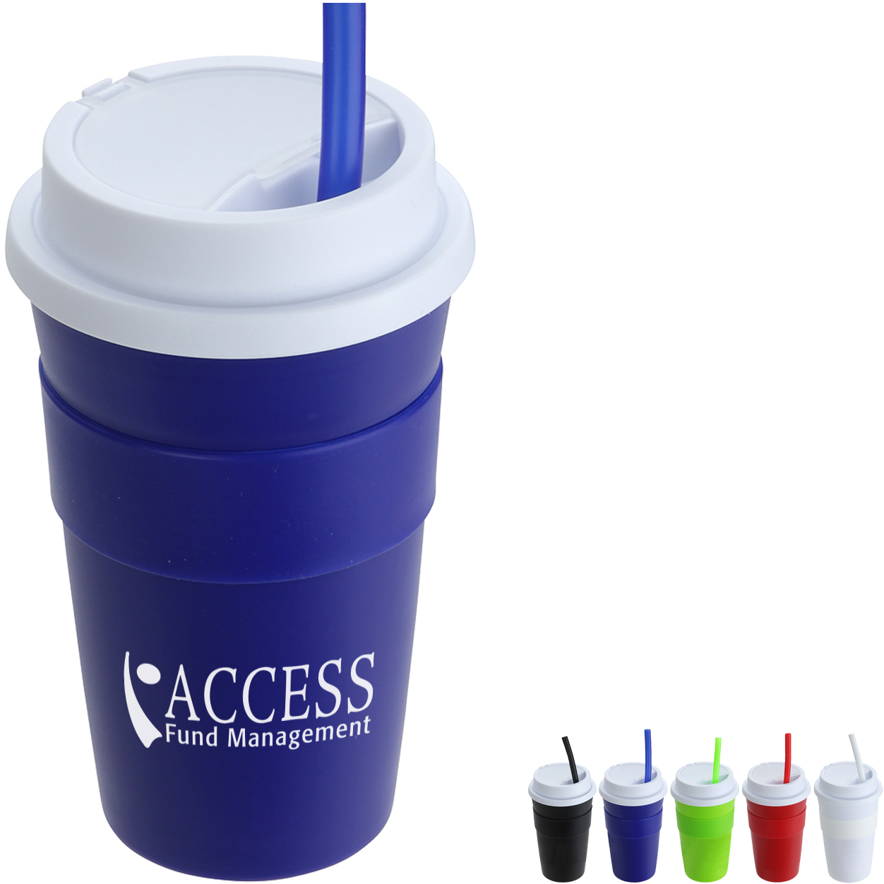 Product Photo 1 Bistro Coffee Cup Tumbler w/ Silicone Sleeve & Straw, 14oz.