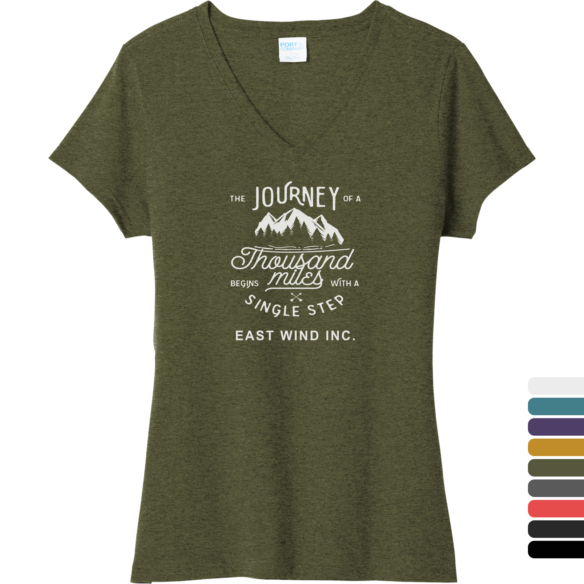 Product Photo 1 Port & Company® Tri-Blend V-Neck Ladies' Tee