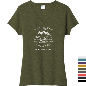 Port & Company® Tri-Blend V-Neck Ladies' Tee - WJ6408