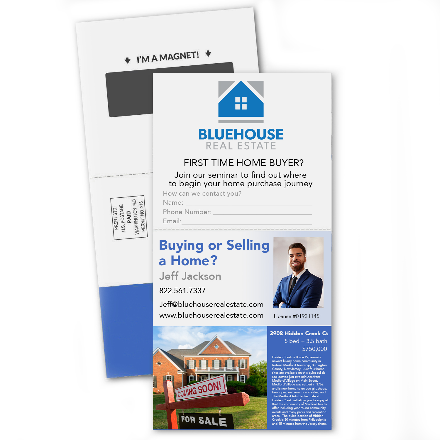 Product Photo 1 Magnetic Stick-Up Card w/ Perforation, 4" x 8"