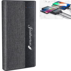 Linen Cloth Encased Wireless Charging Powerbank, 10,000 mAH - TX5508