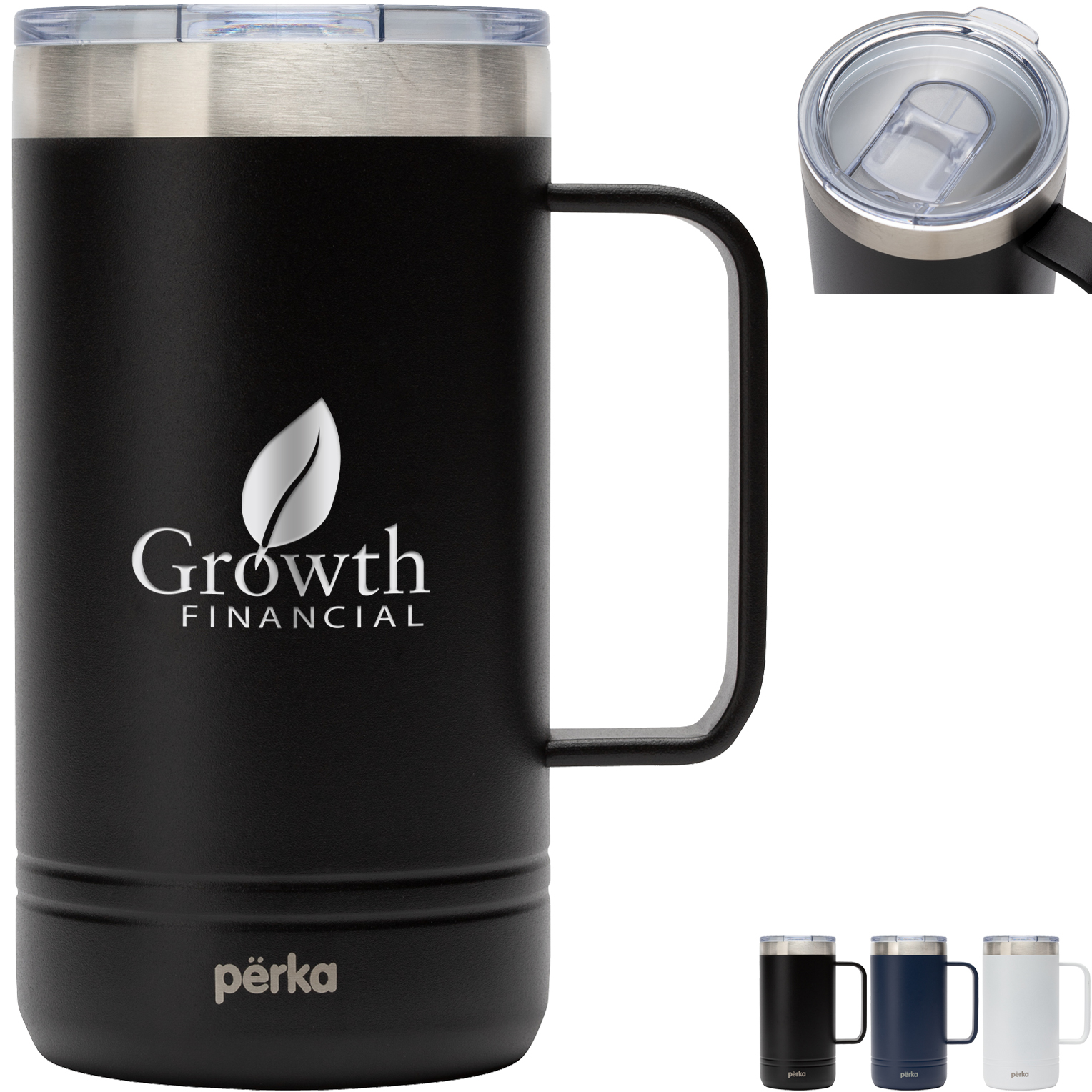 Product Photo 1 Perka® Wayfarer Double Wall Stainless Steel Mug, 24oz.