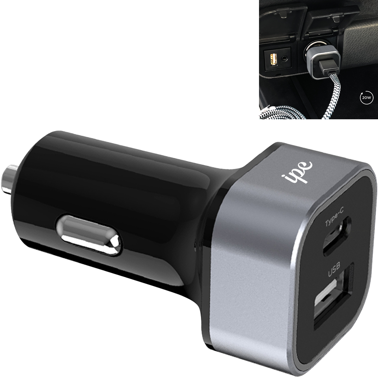 Product Photo 1 Dual USB-C & USB-A Fast Charging Car Charger