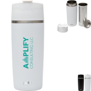 Perka® Macchiato Double Wall Coffee/Tea Press Tumbler, 12oz. - LG9027