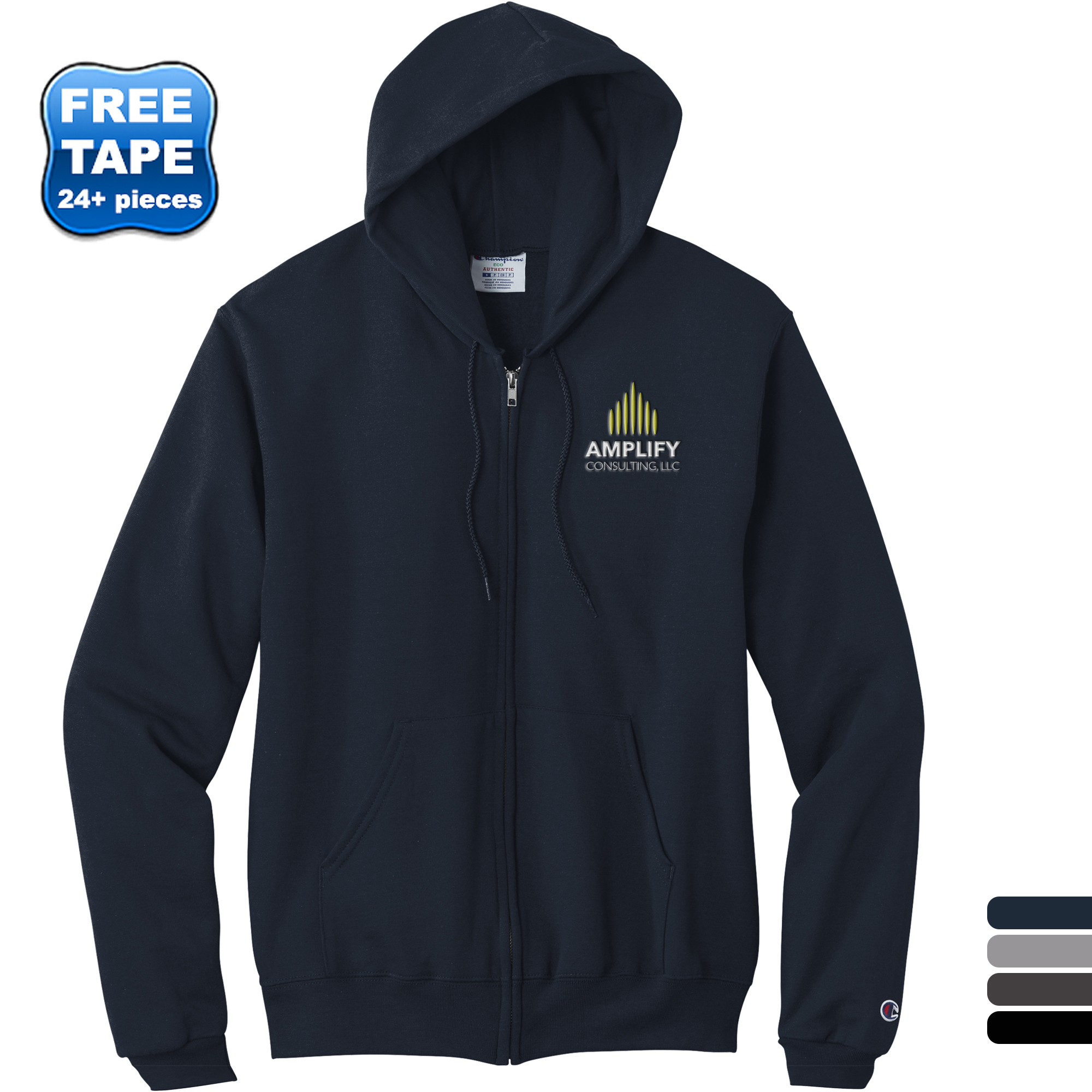 Product Photo 1 Champion® Eco Fleece Cotton/Poly Full-Zip Unisex Hoodie