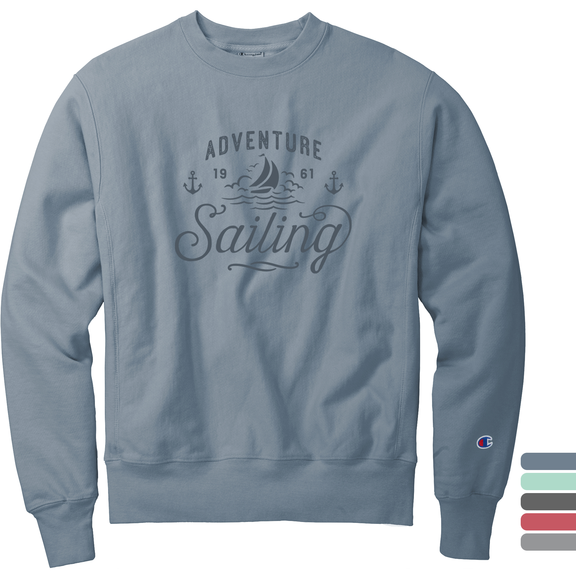 Product Photo 1 Champion® Reverse Weave® Cotton/Poly Fleece Garment-Dyed Men's Crewneck Sweatshirt