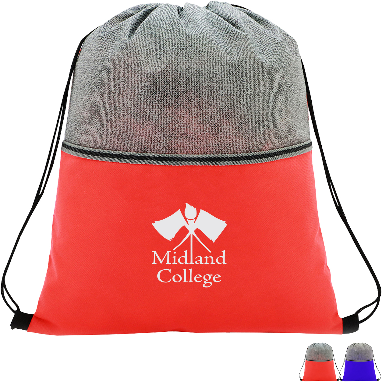 Product Photo 1 Color Basics Heathered Non-Woven Drawstring Bag