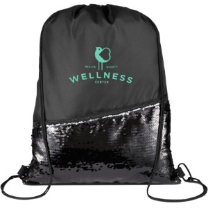 Sequin Pongee Drawstring Bag - PM4022