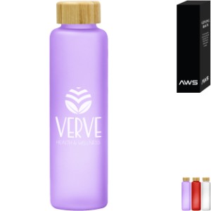 Belle AWS Glass Bottle w/ Bamboo Lid, 20oz. - HT9243