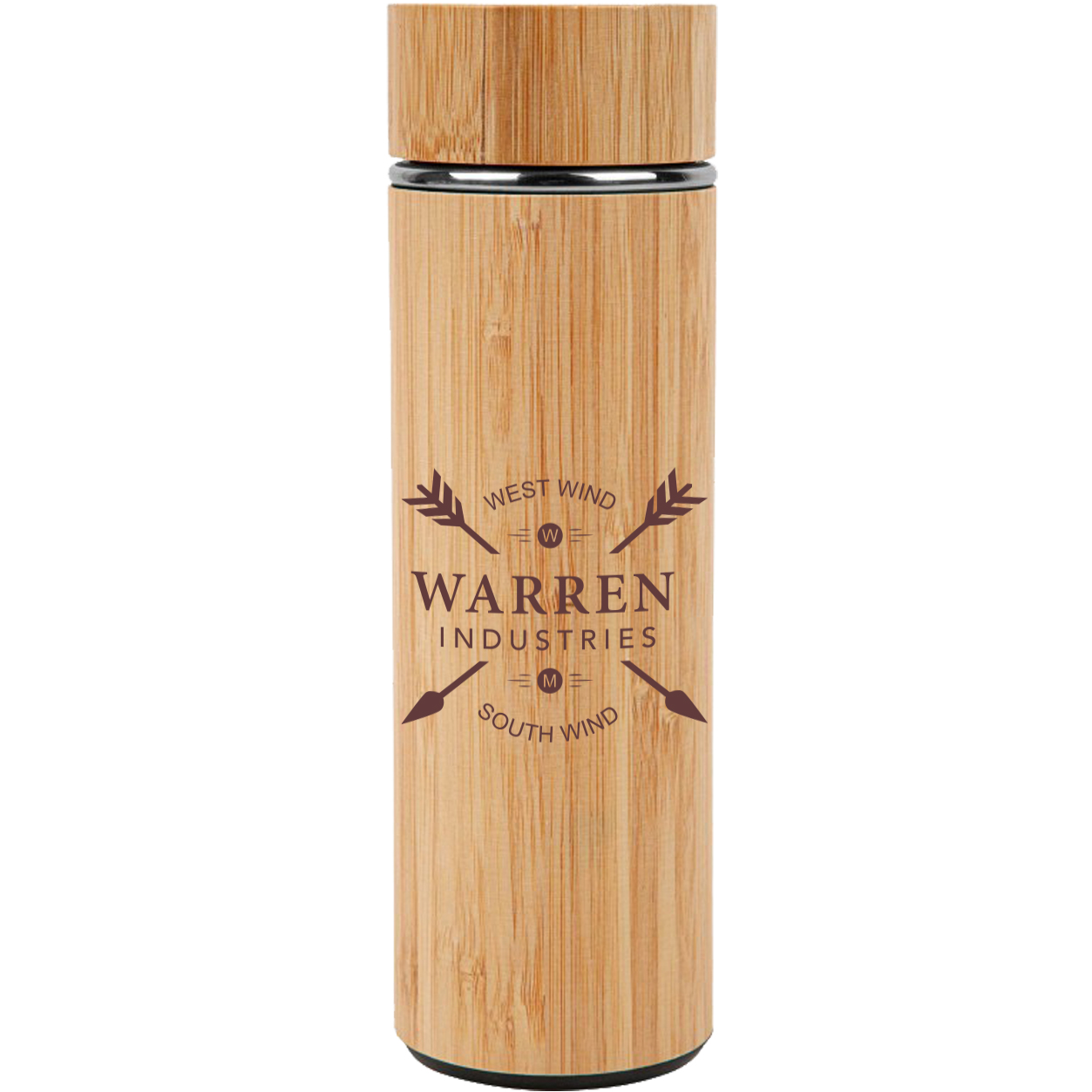 Product Photo 1 Bamboo & Stainless Steel Copper Lined Vacuum Insulated Water Bottle, 16oz.