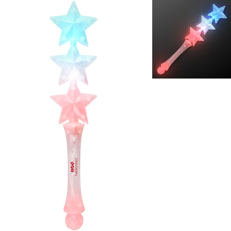Product Photo 1 Triple Star Patriotic Light Up Flashing Wand
