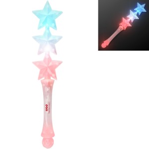 Triple Star Patriotic Light Up Flashing Wand - AH1595