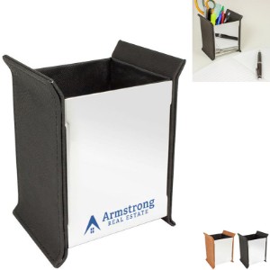 Executive Leatherette Mirrored Pen Holder - MY2261