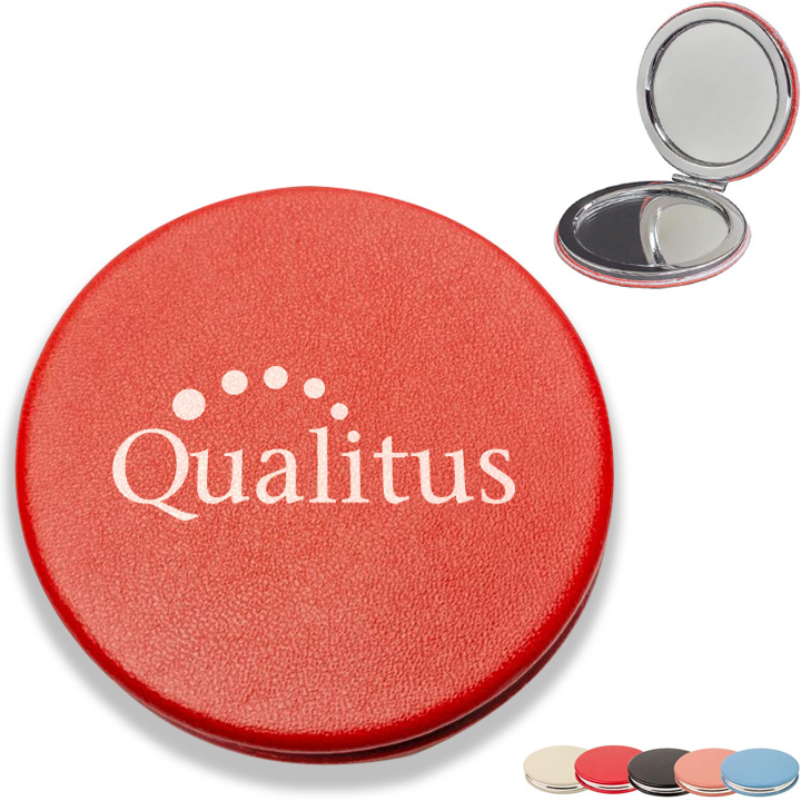 Product Photo 1 Round Leatherette Compact Mirror