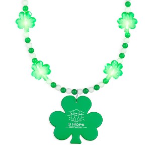 Light Up LED Party Beads w/ Shamrock Medallion - AH1690