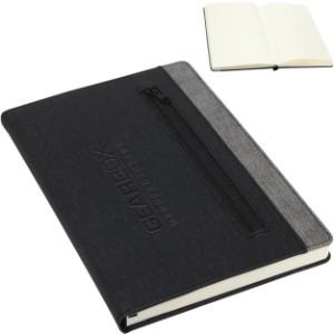 Zip-It Hard Cover Pocketed Journal, 8-3/8" x 5-3/4" - AR9594