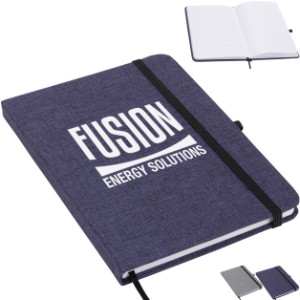 Twill Heathered Hard Cover Journal, 7" x 5" - AR9591