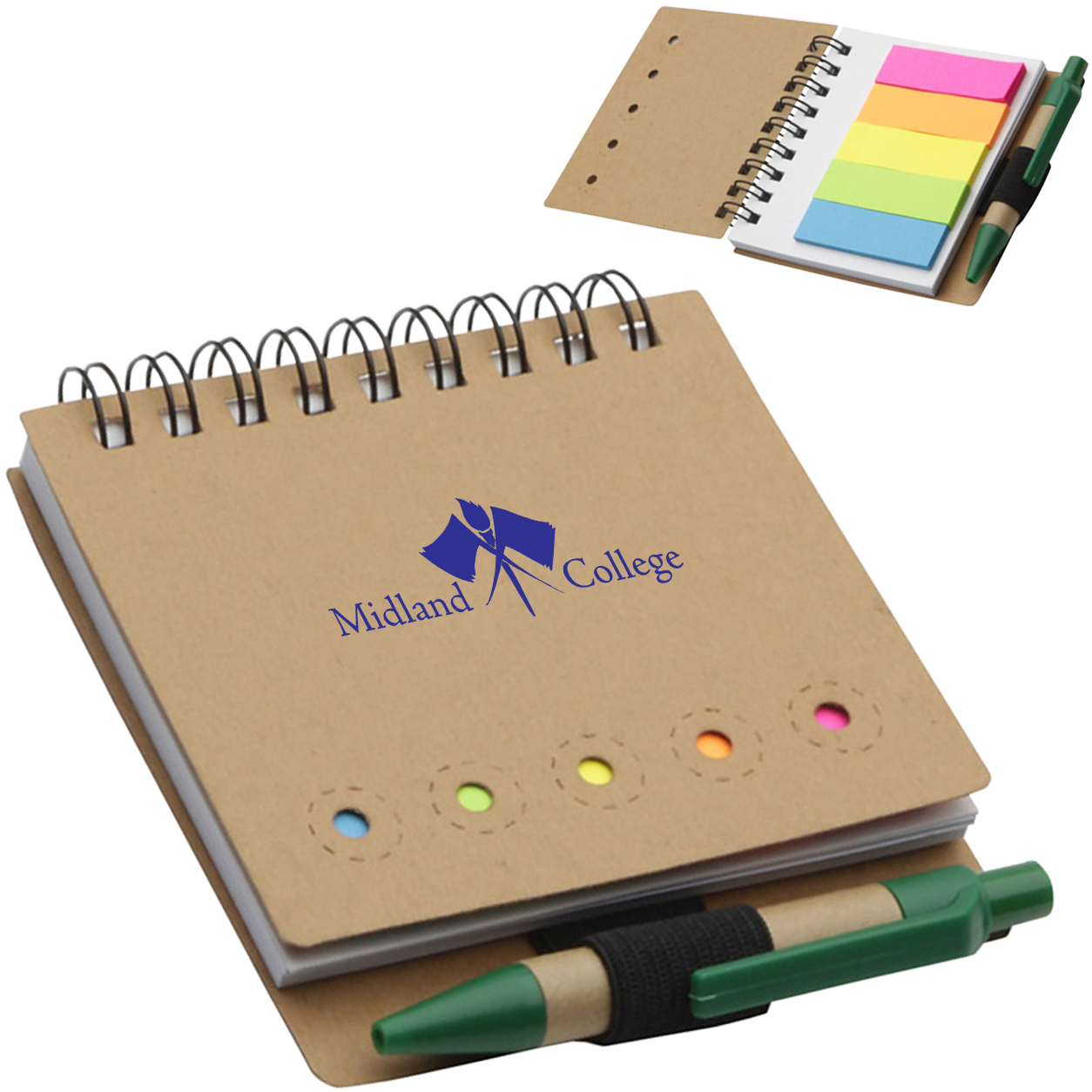 Product Photo 1 Sticky Flag Jotter Note Pad w/ Mini Ballpoint Pen