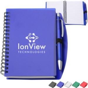 Hardcover Notebook w/ Matching Ballpoint Pen, 6-1/8" x 5-1/4" - AR9602