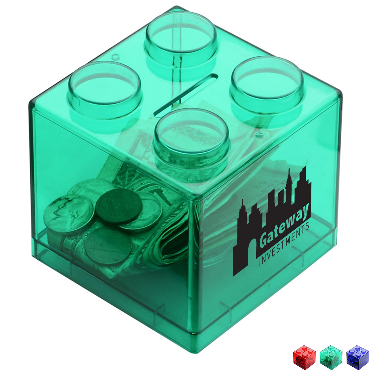 Product Photo 1 Translucent Block-Shaped Coin Bank