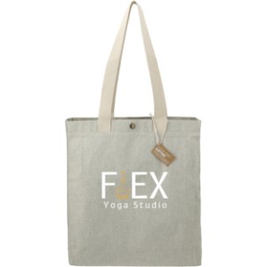 Repose 10oz. Recycled Cotton Box Tote w/ Snap - LD2051