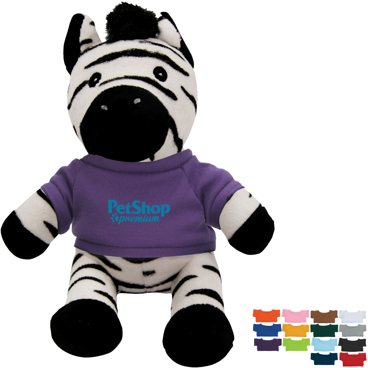 Product Photo 1 Zander Plush Zebra w/ Shirt, 6"