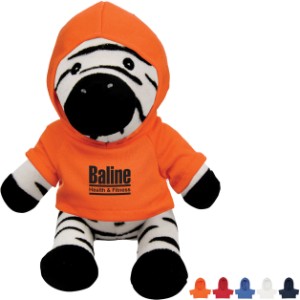 Zander Plush Zebra w/ Hoodie, 6" - HT9312