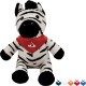 Zander Plush Zebra w/ Bandana, 6"