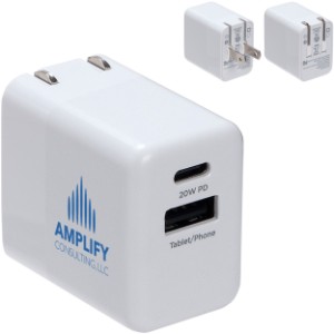 Sonic 20W Fast USB-C PD Charger w/ Dual Outputs - AR9838