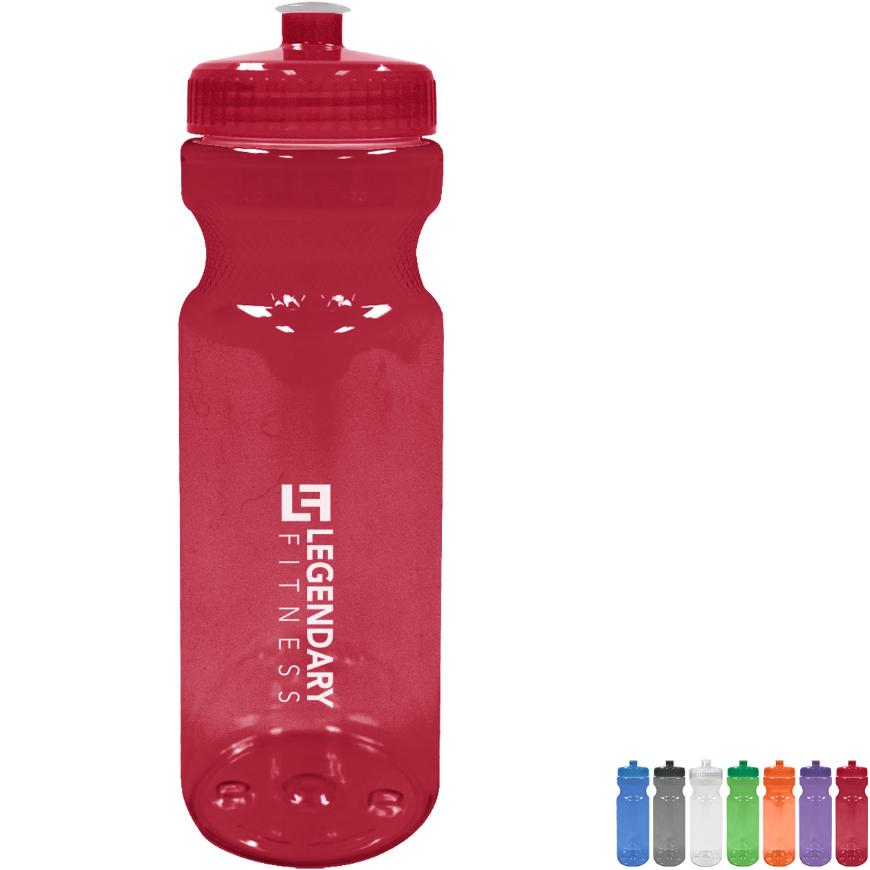 Product Photo 1 Poly-Clear™ Fitness Bottle w/ Push Pull Lid, 28oz.