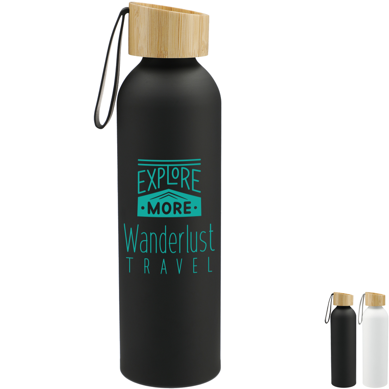 Product Photo 1 Ryze Aluminum Sports Bottle w/ Bamboo Lid, 22oz.