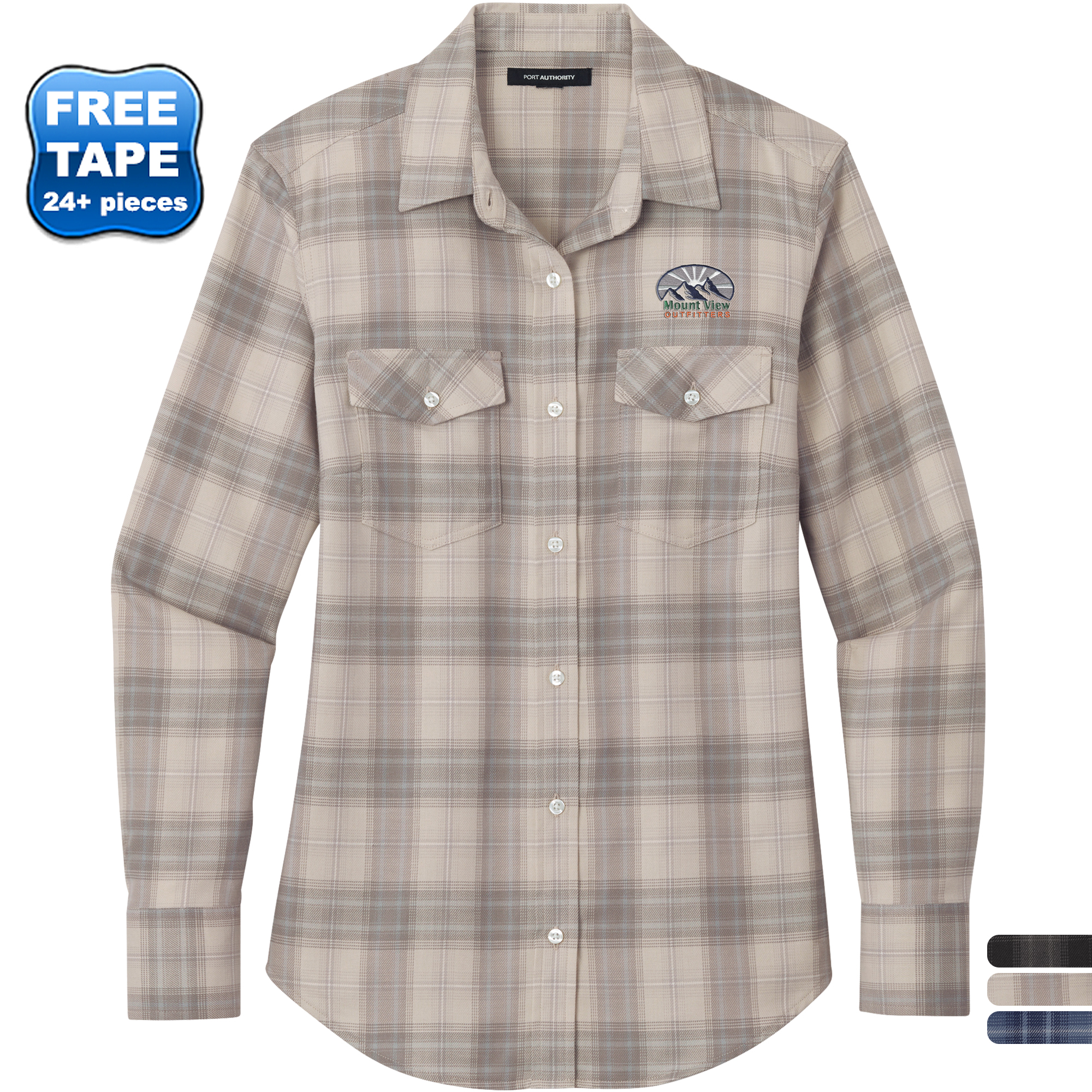 Product Photo 1 Port Authority® Long Sleeve Ombre Plaid Ladies' Shirt