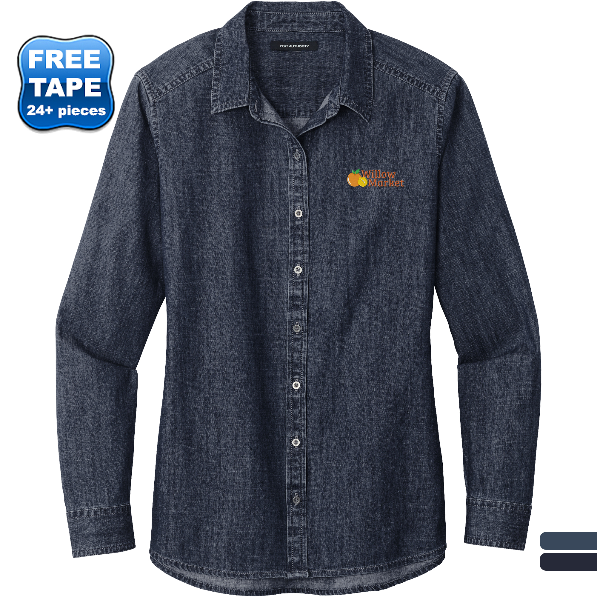 Product Photo 1 Port Authority® Long Sleeve Perfect Denim Ladies' Shirt