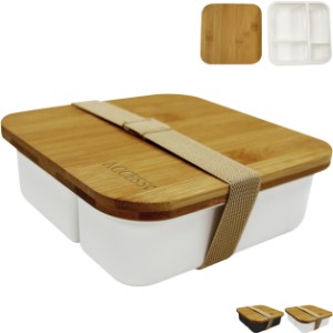 Square Meal Bento Box w/ Bamboo Lid - HT9378