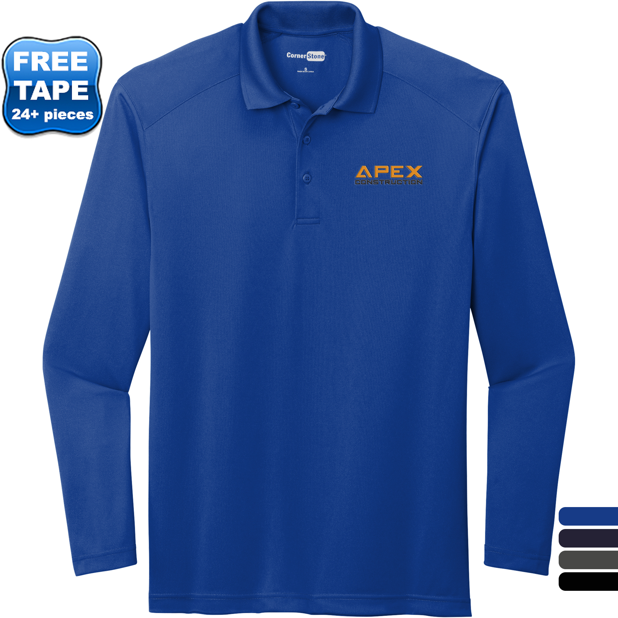 Product Photo 1 CornerStone® Select Lightweight Polyester Snag-Proof Long Sleeve Men's Polo