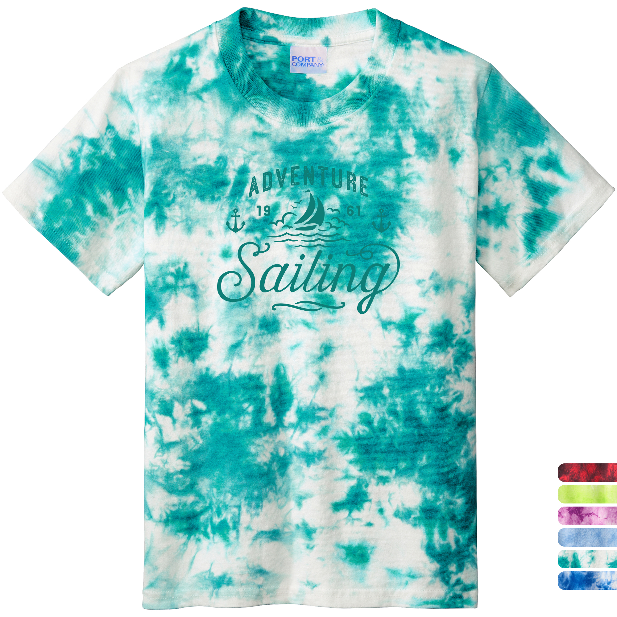 Product Photo 1 Port & Company® Cotton Crystal Tie-Dye Youth Tee