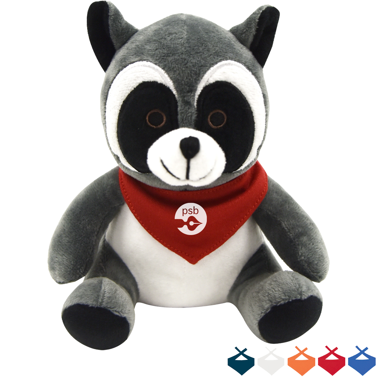 Product Photo 1 Rocco Plush Racoon w/ Bandana, 6"