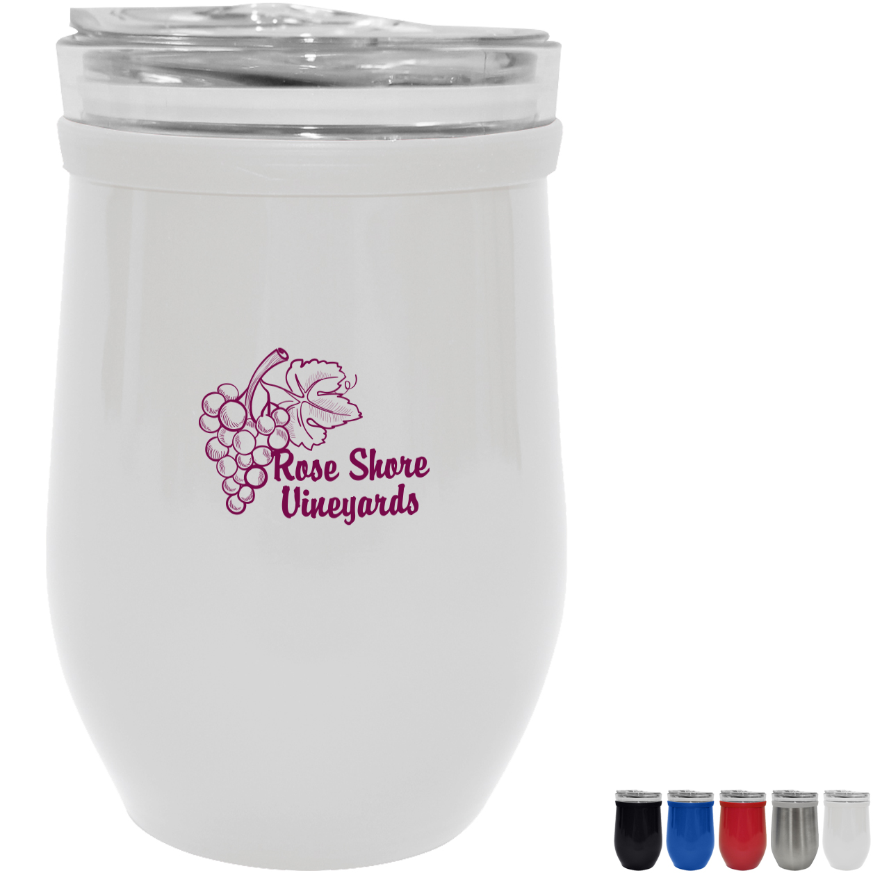 Product Photo 1 Glass & Stainless Steel Wine Tumbler, 8oz.