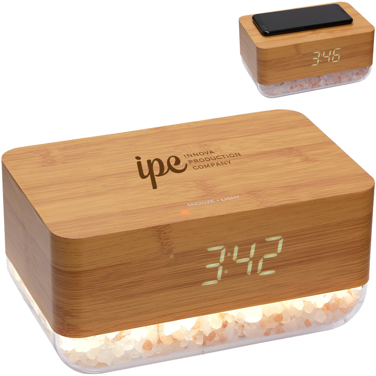 Product Photo 1 Sunrise Alarm Clock w/ Himalayan Salt Lamp & Wireless Charger