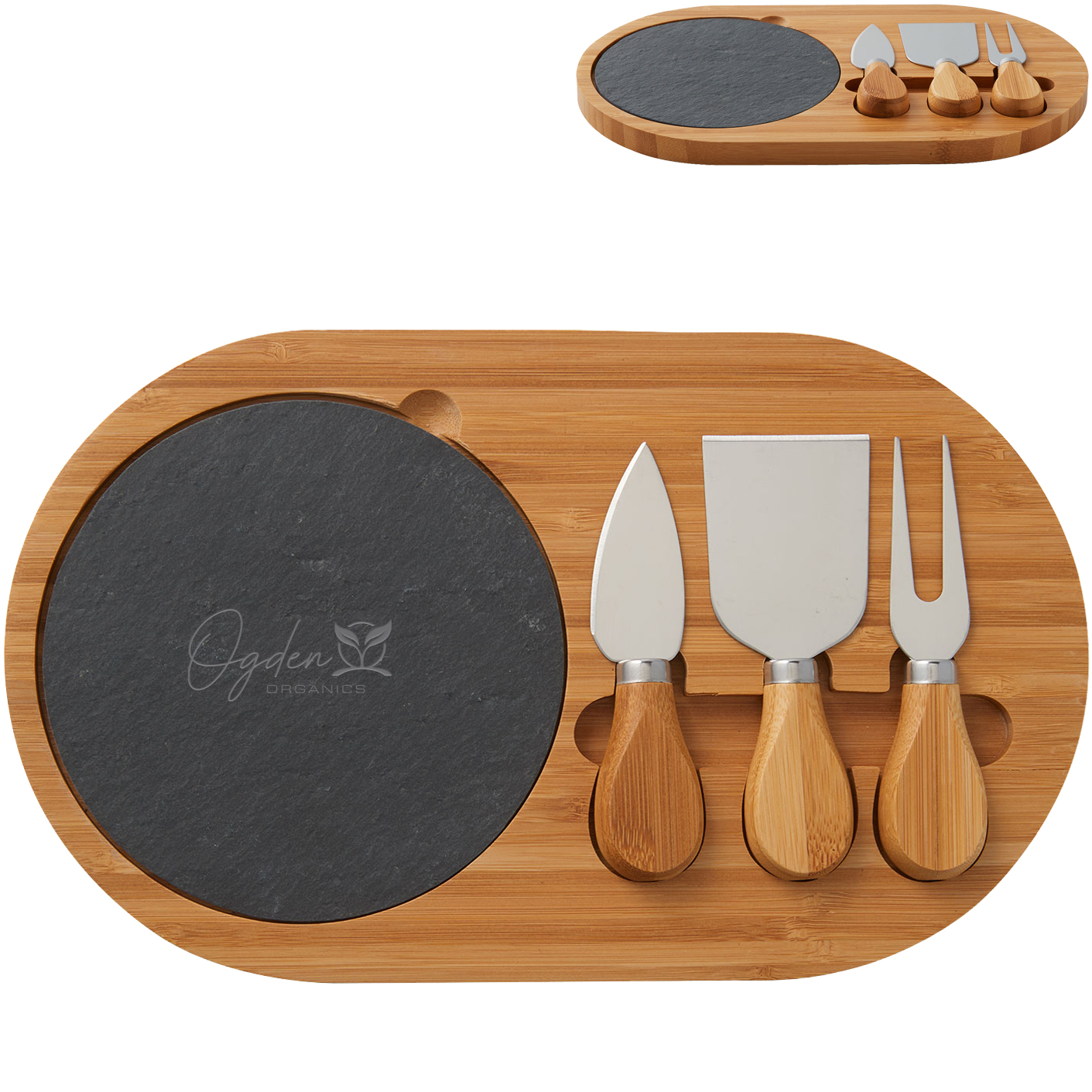 Product Photo 1 Oval Four-Piece Slate Cheese Board Set
