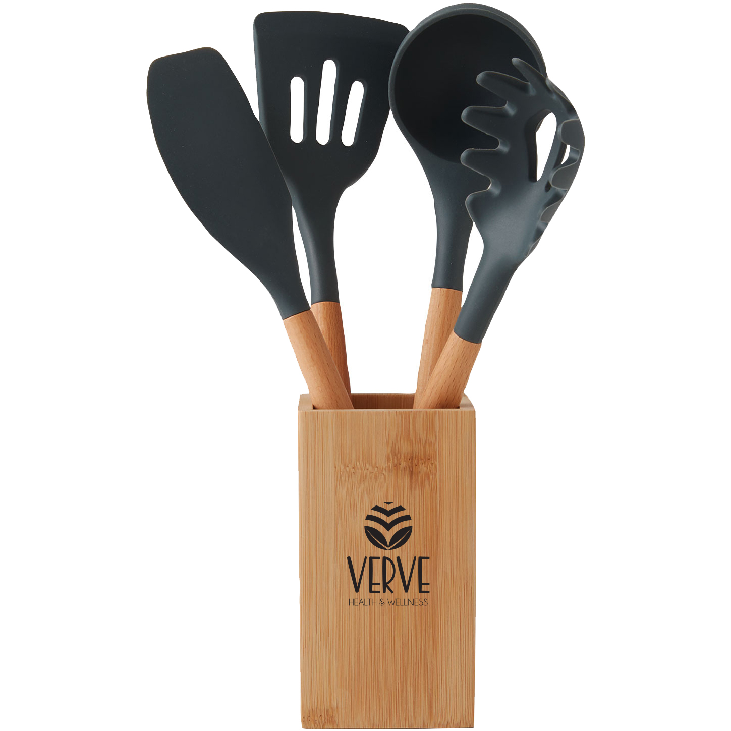 Product Photo 1 Five-Piece Bamboo & Silicone Utensil Set