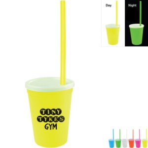 Nite Glow Stadium Cup w/ Straw & Lid, 12oz. - AK2070